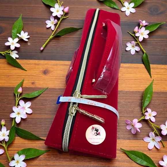 Estee Lauder Makeup Cosmetic Bag TRAIN CASE RED - Picture 12 of 13